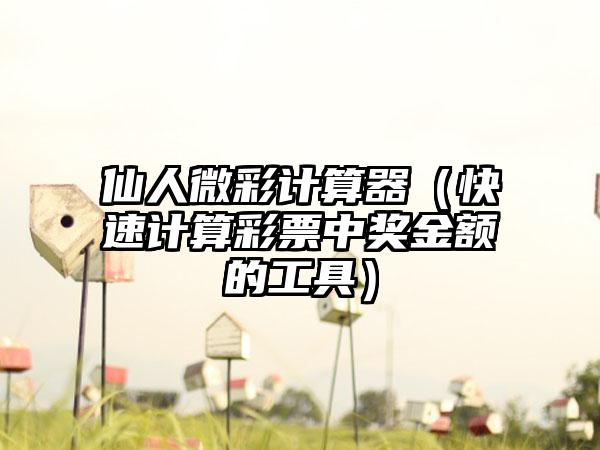 仙人微彩计算器（快速计算彩票中奖金额的工具）