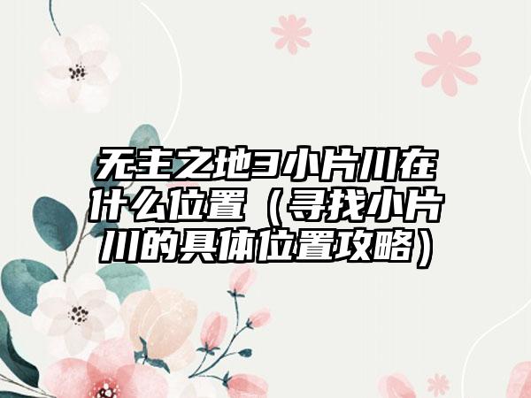 无主之地3小片川在什么位置（寻找小片川的具体位置攻略）