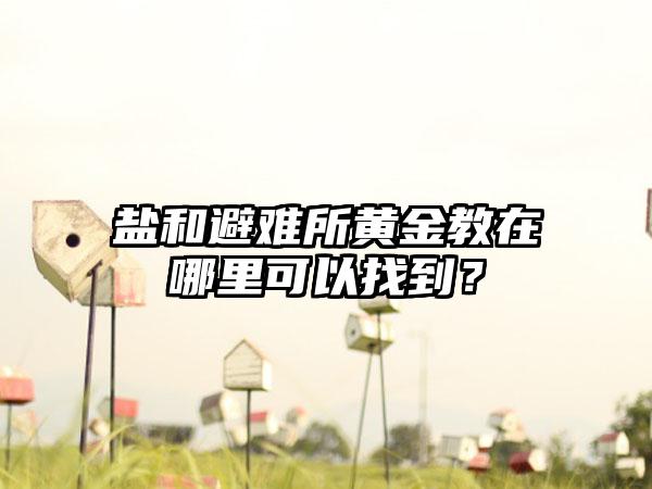 盐和避难所黄金教在哪里可以找到？