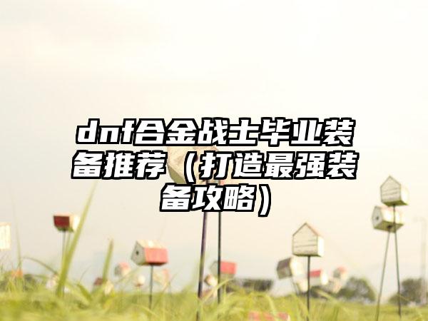 dnf合金战士毕业装备推荐（打造最强装备攻略）