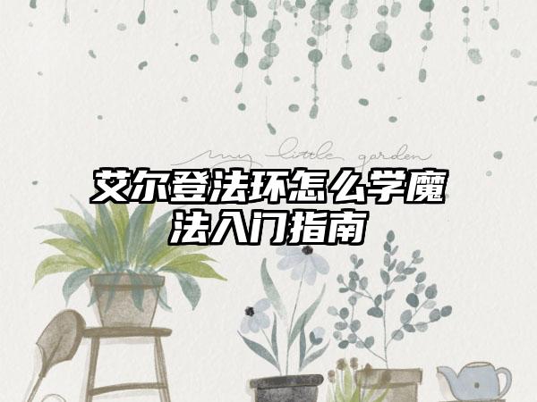 艾尔登法环怎么学魔法入门指南