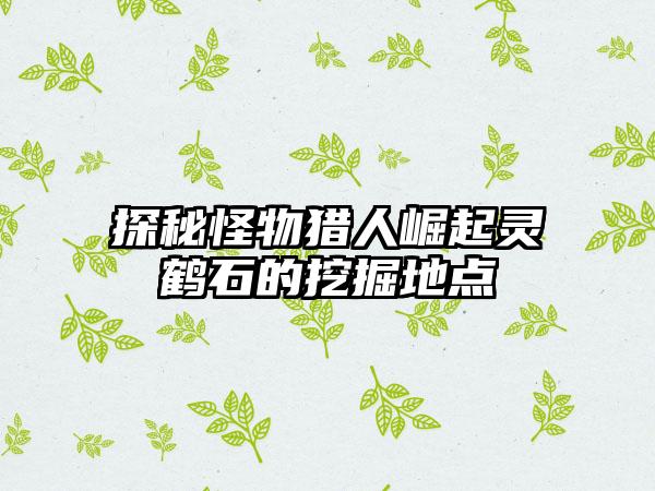 探秘怪物猎人崛起灵鹤石的挖掘地点