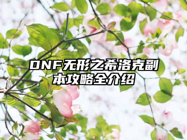 DNF无形之希洛克副本攻略全介绍