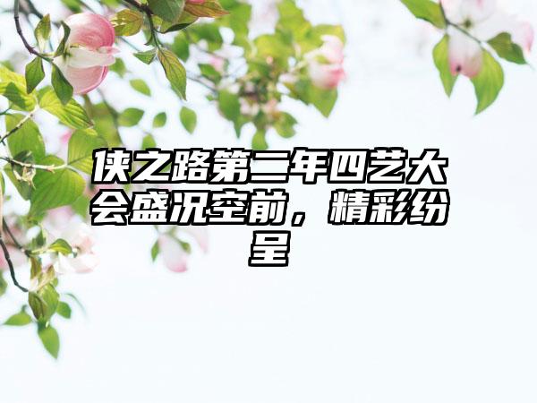 侠之路第二年四艺大会盛况空前，精彩纷呈