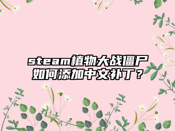 steam植物大战僵尸如何添加中文补丁？