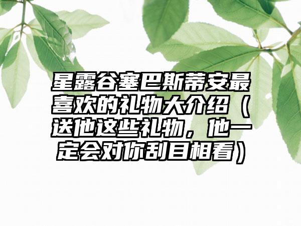 星露谷塞巴斯蒂安最喜欢的礼物大介绍（送他这些礼物，他一定会对你刮目相看）