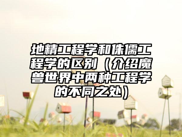 地精工程学和侏儒工程学的区别（介绍魔兽世界中两种工程学的不同之处）