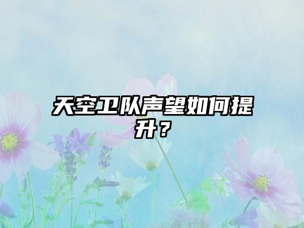 天空卫队声望如何提升？