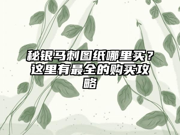秘银马刺图纸哪里买？这里有最全的购买攻略