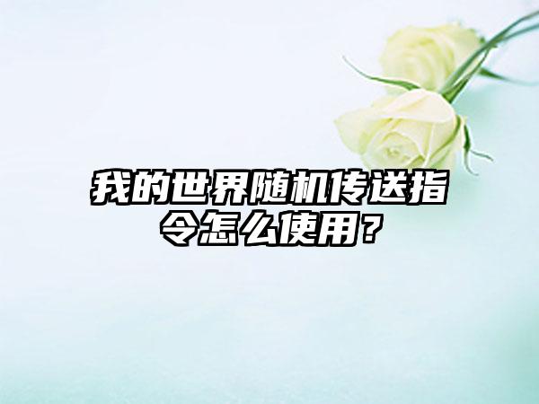 我的世界随机传送指令怎么使用？