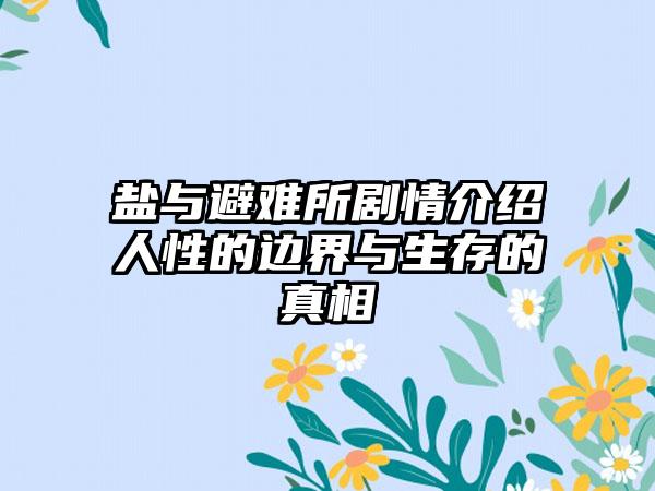 盐与避难所剧情介绍人性的边界与生存的真相