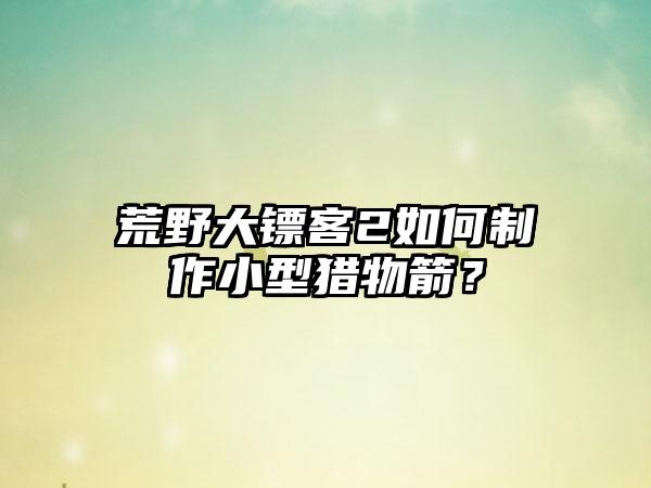 荒野大镖客2如何制作小型猎物箭？