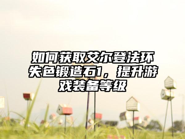 如何获取艾尔登法环失色锻造石1，提升游戏装备等级