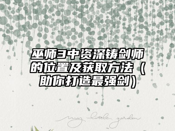 巫师3中资深铸剑师的位置及获取方法（助你打造最强剑）