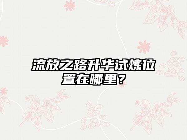 流放之路升华试炼位置在哪里？