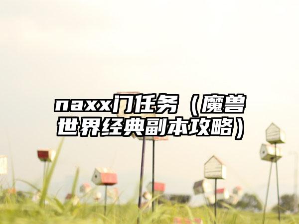 naxx门任务（魔兽世界经典副本攻略）
