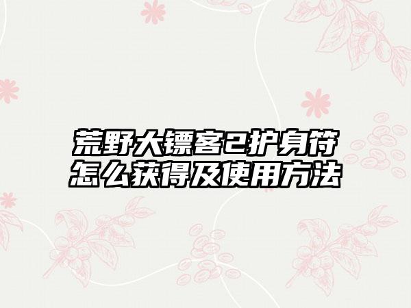 荒野大镖客2护身符怎么获得及使用方法