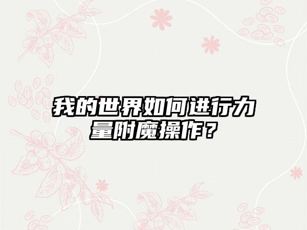 我的世界如何进行力量附魔操作？