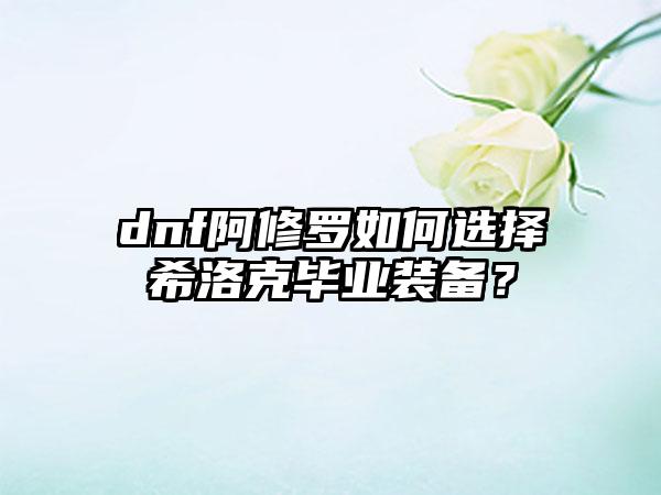 dnf阿修罗如何选择希洛克毕业装备？