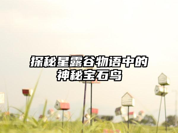 探秘星露谷物语中的神秘宝石鸟