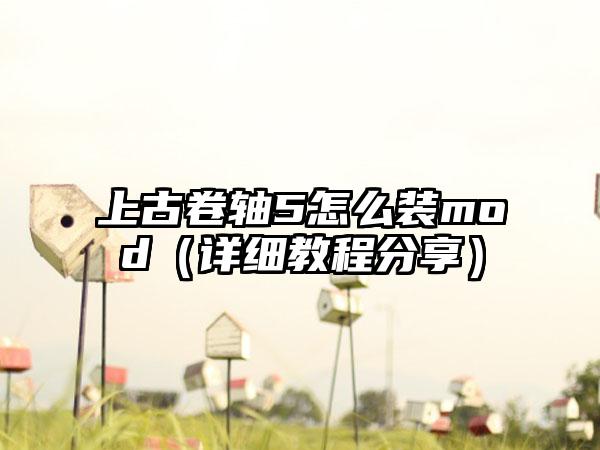 上古卷轴5怎么装mod（详细教程分享）