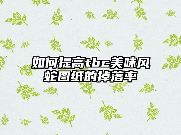 如何提高tbc美味风蛇图纸的掉落率