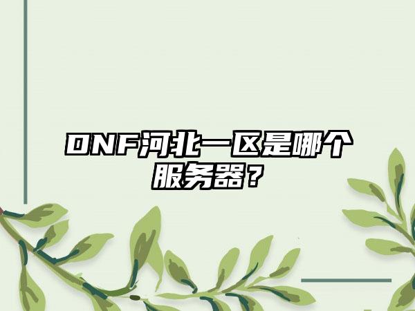 DNF河北一区是哪个服务器？
