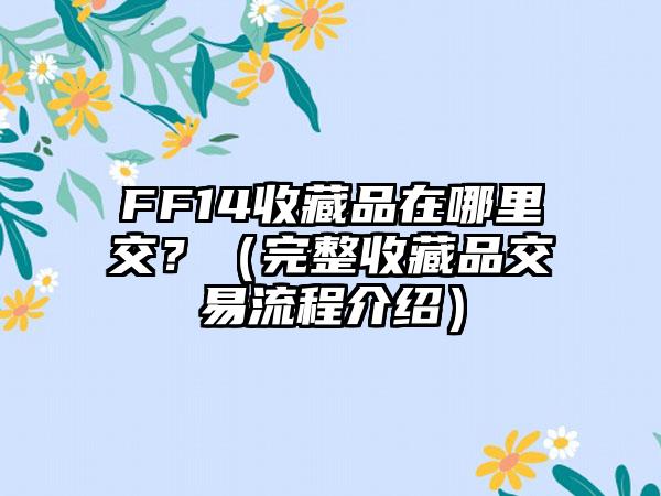 FF14收藏品在哪里交？（完整收藏品交易流程介绍）