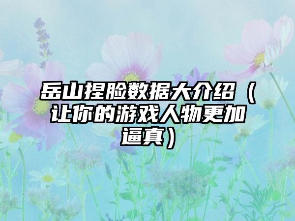 岳山捏脸数据大介绍（让你的游戏人物更加逼真）