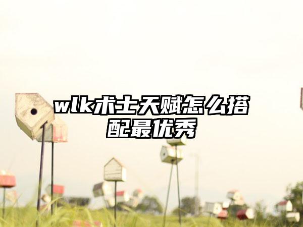 wlk术士天赋怎么搭配最优秀