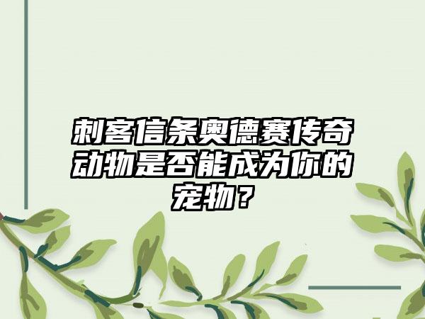 刺客信条奥德赛传奇动物是否能成为你的宠物？
