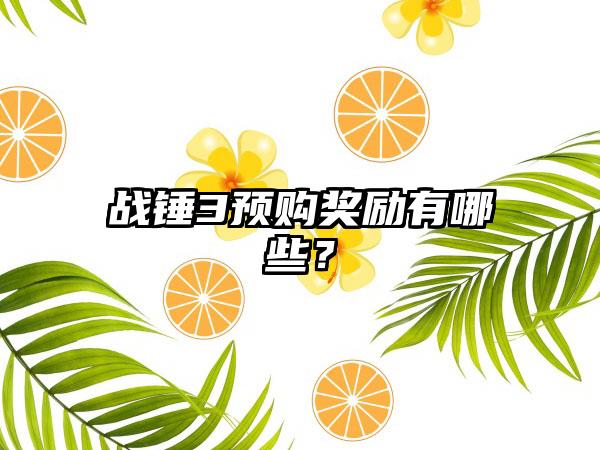 战锤3预购奖励有哪些？