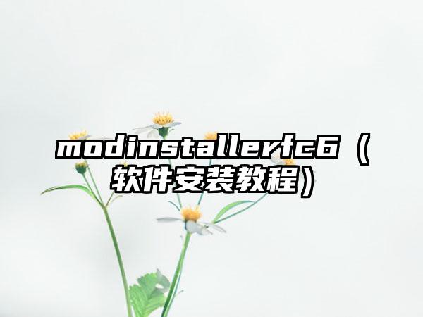 modinstallerfc6（软件安装教程）