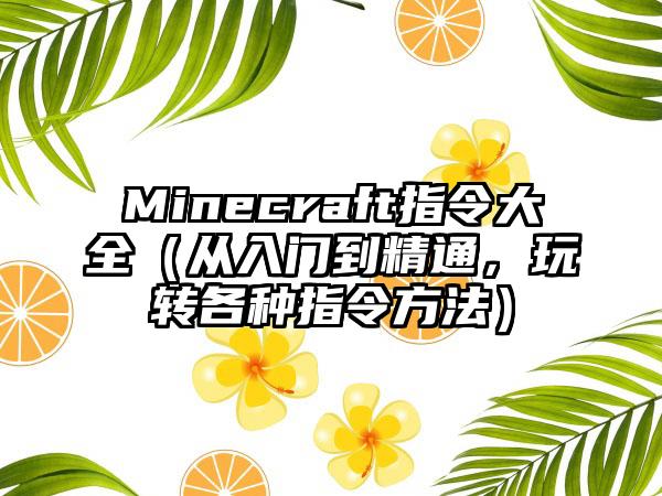 Minecraft指令大全（从入门到精通，玩转各种指令方法）
