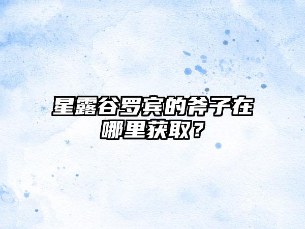 星露谷罗宾的斧子在哪里获取？