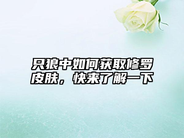 只狼中如何获取修罗皮肤，快来了解一下