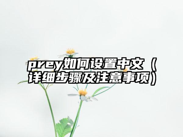 prey如何设置中文（详细步骤及注意事项）