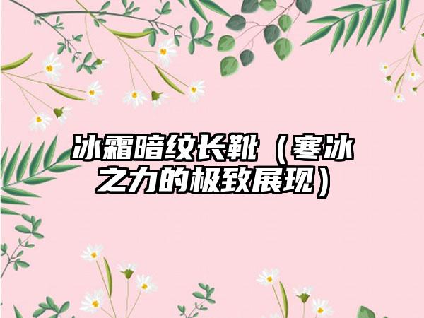 冰霜暗纹长靴（寒冰之力的极致展现）