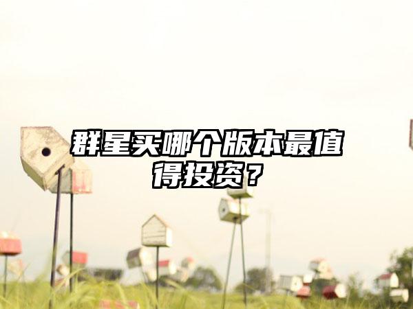 群星买哪个版本最值得投资？