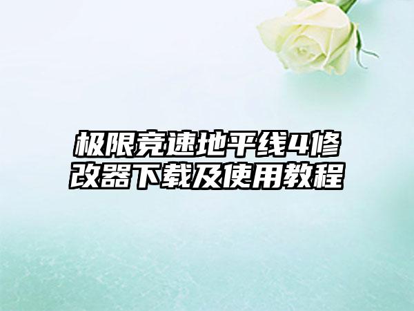 极限竞速地平线4修改器及使用教程