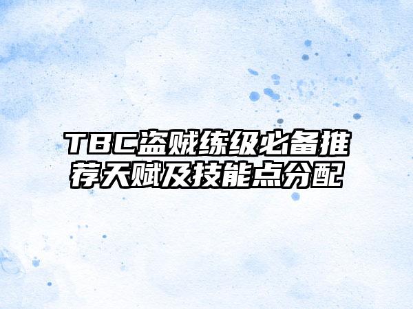 TBC盗贼练级必备推荐天赋及技能点分配