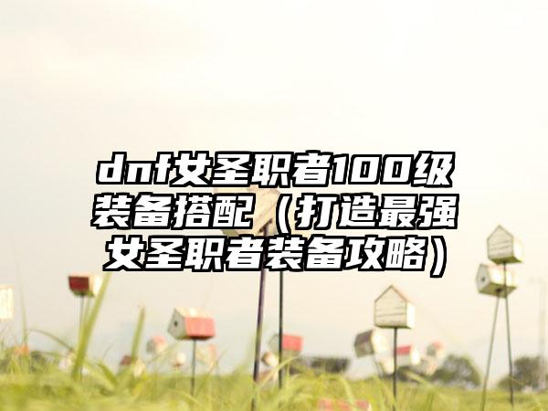 dnf女圣职者100级装备搭配（打造最强女圣职者装备攻略）