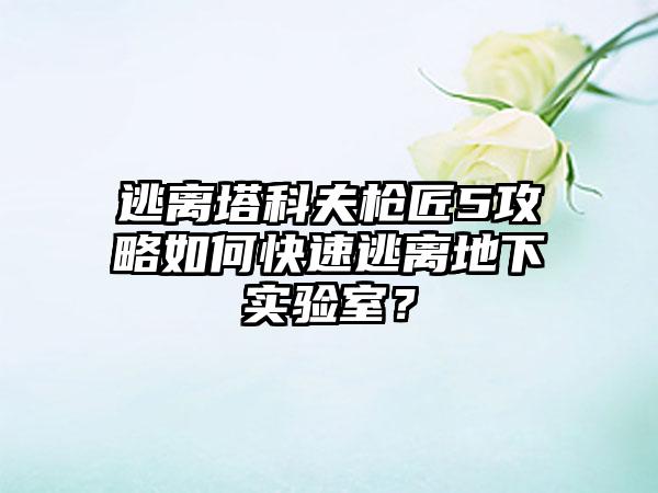 逃离塔科夫枪匠5攻略如何快速逃离地下实验室？