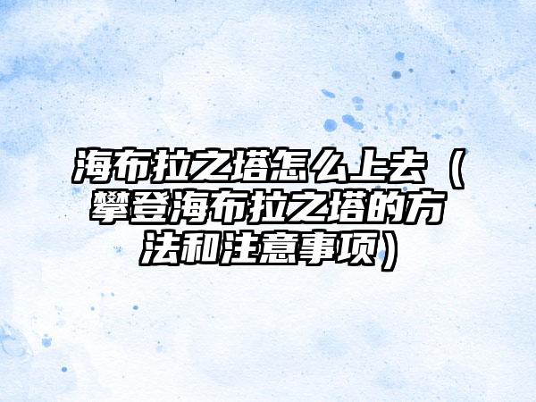 海布拉之塔怎么上去（攀登海布拉之塔的方法和注意事项）