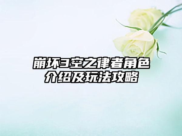 崩坏3空之律者角色介绍及玩法攻略