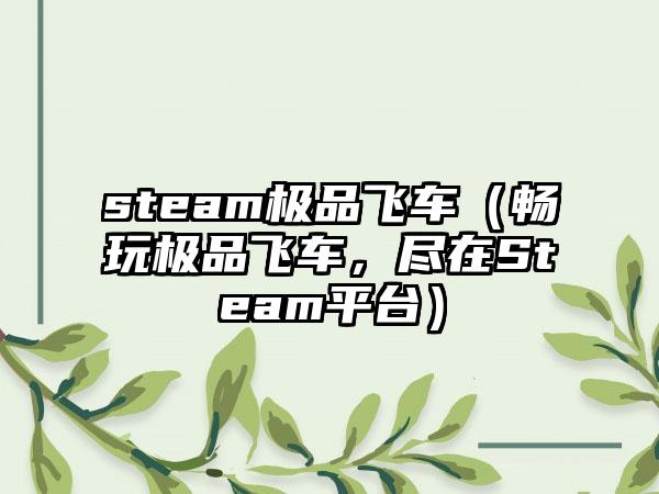 steam极品飞车（畅玩极品飞车，尽在Steam平台）