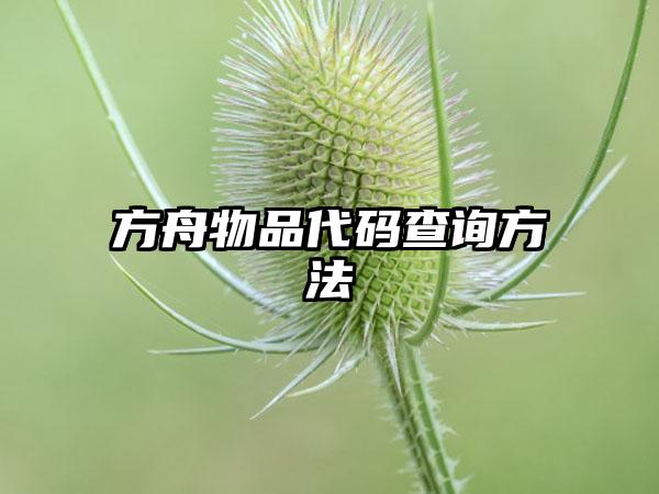 方舟物品代码查询方法