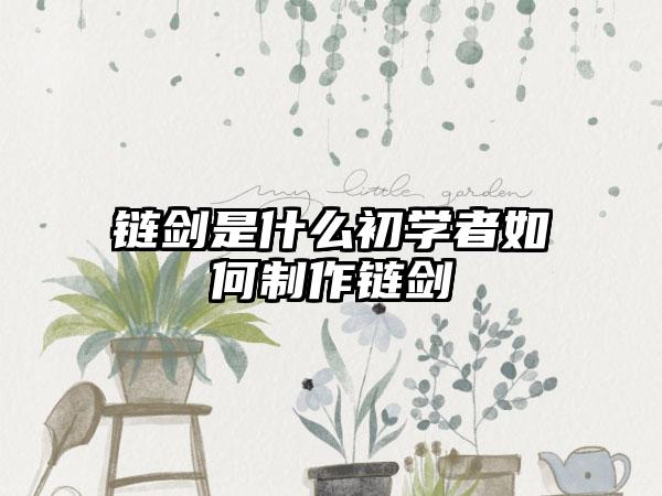 链剑是什么初学者如何制作链剑