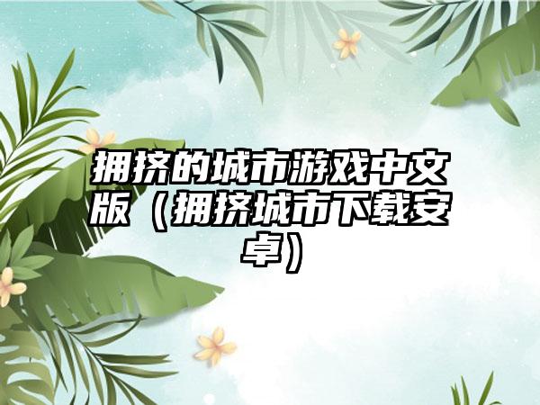 拥挤的城市游戏中文版（拥挤城市安卓）