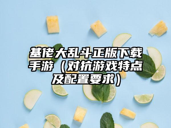 基佬大乱斗正版手游（对抗游戏特点及配置要求）